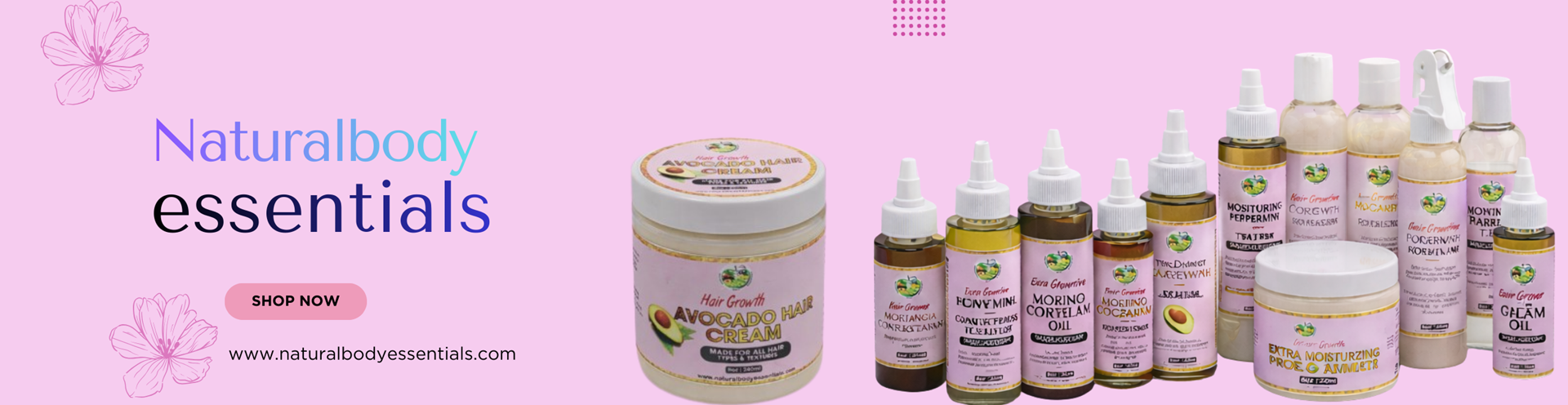 Pink Minimalist Skincare Product Facebook Ad (2560 x 662 px)